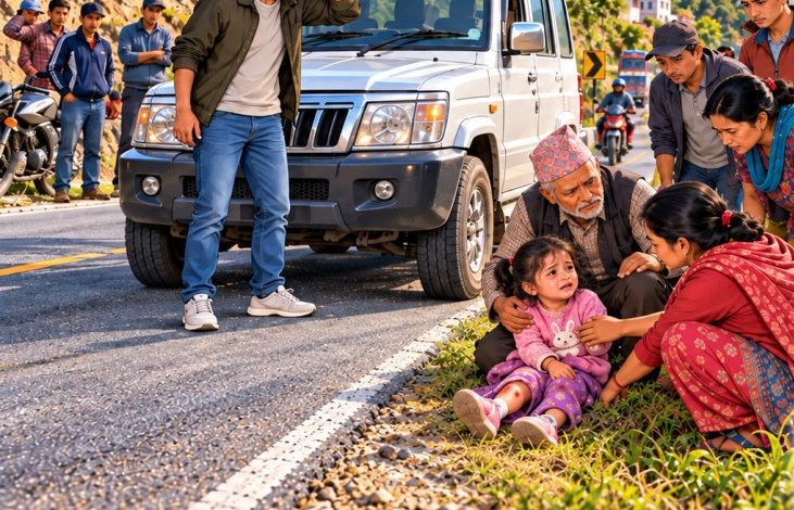 ग्वालटारमा बालिका घाइते : मध्यपहाडी सडकमा बालबालिकाको सुरक्षा कति सुरक्षित?